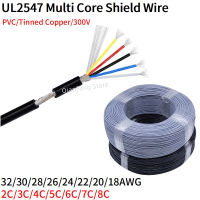 2/5M สายสัญญาณ 32 30 28 26 24 22 20 18 AWG Channel Audio 2 3 4 5 6 8 Core UL2547 หูฟังทองแดงสายควบคุม