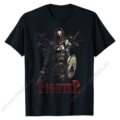 Fighter Warrior Cosplay RPG Awesome Roleplaying Gamers T-Shirt Cal T Shirt For Men Cotton Tops Shirt Design Company