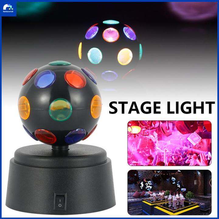 Light Disco Light Ball Crystal Party Dj Rotating Led Stage Club Lamp Lighting Battery Rotating
