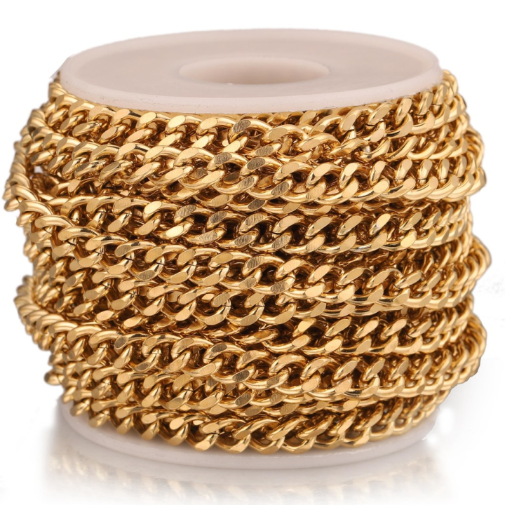 2meter-gold-357mm-width-heavy-miami-cuban-stainless-steel-figaro-mill-grind-chain-for-diy-necklace-bracelet-making-wholesale