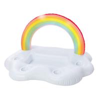 CKT Rainbow Cloud Cup Holder Inflatable Pool Float Table Bar Tray แหวนว่ายน้ำ