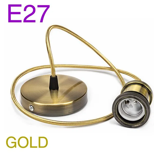 Vintage Metal Lamp Holder E27 1 Meter Edison Bulbs Base Retro