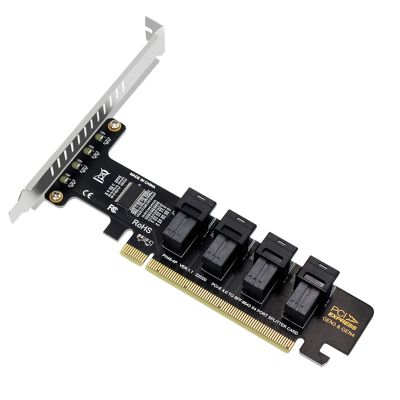 NGFF PCI-E 16X to 4 Ports U.2 NVME Split Expansion Card SFF-8639/8643 NVME PCIE SSD Adapter for Mainboard SSD