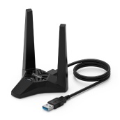 WAVLINK AC1300 USB 3.0 Wireless Adapter, Dual Band 2.4G 5G, High Gain Dual 3dBi Antennas Network WiFi, Plug and Play, Wireless Network Adapter for Desktop Laptop with Windows 10 8 7, Mac OS 10.11 or later