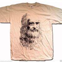 Leonardo de Vinci เสื้อยืด-ภาพตัวเองร่างศิลปะลัทธิจิตรกรรมเสื้อยืด (1)