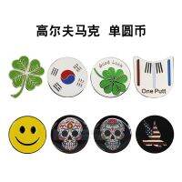 ♧▲ คลิปหนีบหมวกกอล์ฟแผ่นมาร์คโลหะอุปกรณ์กอล์ฟ Roundcoin Eagle Clovers Green Ball Gauge