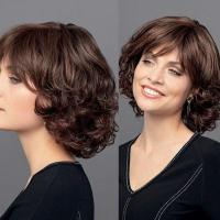 [COD] wig female middle-aged and elderly hairstyle short curly hair gradient headgear rose mesh light brown