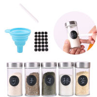 【cw】Glass Spice Jar Sets Seasoning Lid Condiment Pot Seasoning Bottle Glass Kitchen Supplies And Materials Saltcellar Canister ！