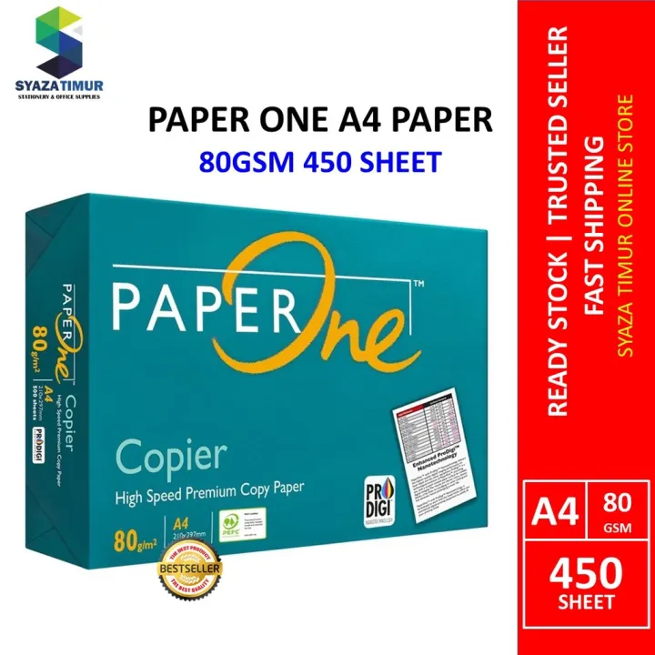 [st-gr My] Offer - Paper One A4 Paper 80gsm 450's   Kertas Fotostat 