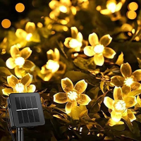 8 Mode 100 LED Solar String Lights Christmas Decor Sakura Fairy lights 12M Waterproof Outdoor Garden Party Home New Year Garland