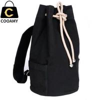 Mens Canvas Backpack New Large Capacity Men Drawstring Bagpack Bucket Uni Fashionable Concise Shoulder Bag Male Schoolbag