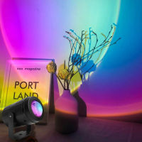 Adjustable USB LED Sunset Night Lamp Rainbow Atmosphere Projector Sunset Colorful Floor Light Home Wall Background Decoration
