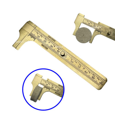 เวอร์เนียร์ทองเหลือง 0-100 มิล อุปกรณ์วัดมิล เวอร์เนียร์ เวอร์เนียร์ทองเหลืองแบบพกพาขนาด 100 มม.(10 CM.) Double Scale Copper Vernier​ Caliper