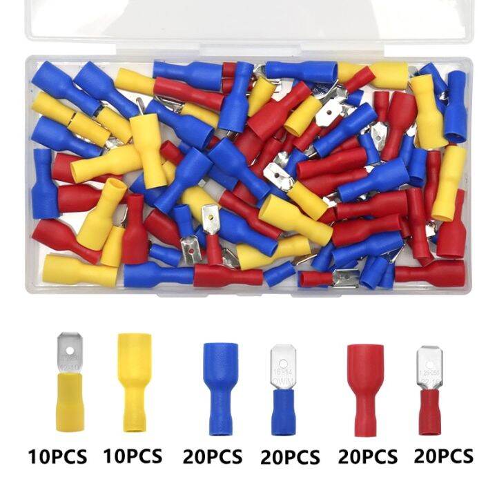 100pcs-mix-color-crimp-terminals-female-amp-male-spade-terminals-bullet-butt-wire-connector-cold-press-electrical-cable-connecor-electrical-connectors