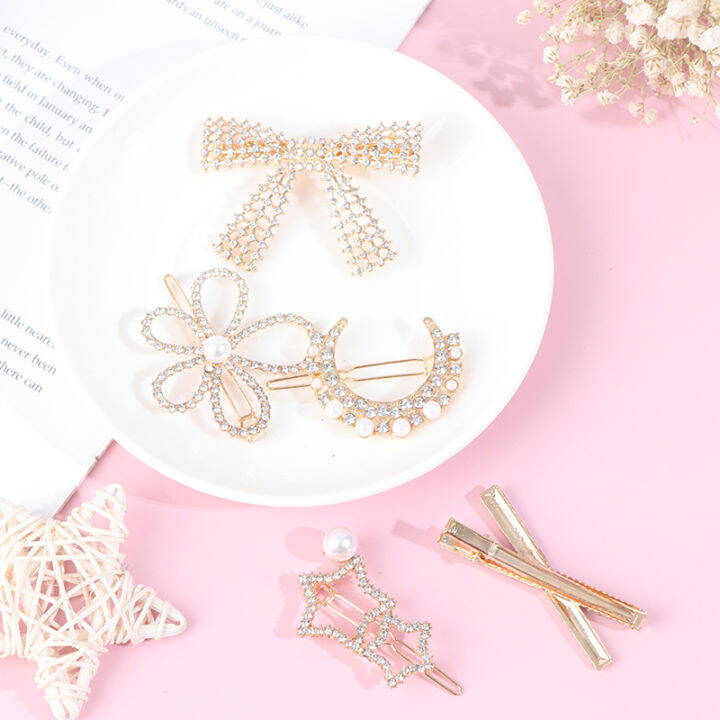 5ชิ้น-เซ็ต-rhinestone-ปิ่นกิ๊บติดผมแฟชั่นสำหรับผู้หญิง-barrettes-สาวที่ติดผมแบบน่ารัก