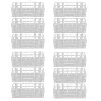 12 Packs Plastic Test Tube Rack, 21 Holes Lab Test Tube Rack Holder for 30mm Test Tubes, White, Detachable (21 Holes)