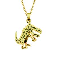 [COD] painting oil dinosaur pendant necklace men and women hip-hop street nightclub popular accessories