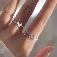 2022 Silver Color Couple Rings Set Heart Butterfly Shaped Women 39;s Ring Fashion Love Jewelry for Women Girls Gift Punk Alloy Ring
