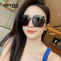 (GENTLE MOSCOT) Korean Frameless Gradient Sunglasses Women Fashion Classic Travel Summer Shades