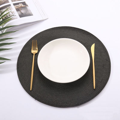 Table Round Placemat Weave PP Dining Napkin Mats Bowl Pad Ho Cutlery Table Decoration Tray Mat ided Style Placemat coaster