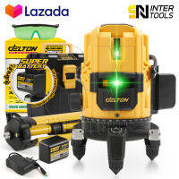 DELTON เครื่องวัดระดับเลเซอร์ 5 เส้น 360 องศา แสงสีเขียว เลเซอร์แสงสีเขียว 5 Lines Green Laser Level รุ่นใหม่! DT-GL5P แบตเตอรี่ก้อนใหญ่ 2 เท่า เลเซอร์ เลเซอร์วัดระดับ วัดได้ทั้งกลางแจ้ง-ที่มืด พร้อมกล่องเก็บอุปกรณ์ แถมฟรี!! ขาตั้งวัดระดับ มูลค่า 590 บาท