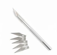 【YF】 Non-Slip Metal Scalpel Tools Kit Cutter Engraving Craft knives   5 pcs Blade Mobile Phone Laptop PCB Repair Hand