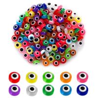 50pcs 8x5/10x6mm Greek Evil Eye Spacer Beads For DIY Necklace Bracelet Jewelry Making Summer Accessories Craft Material Supplies DIY accessories and o