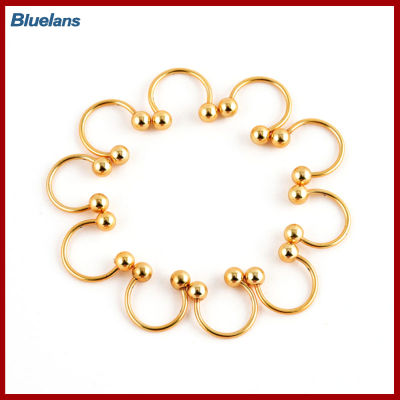 Bluelans®10ชิ้นสแตนเลสต่างหูทรงเกือกม้าริมฝีปากจมูกชุดหมุดเจาะร่างกาย Cincin Kuping