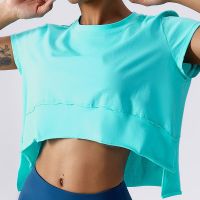 Womens Yoga Top Quick Dry Sports T-shirt Fitness Short Sleeve Yoga Shirt Gym Top Running Sports Clothes Sports Top For Women