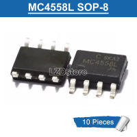 10ชิ้น MC4558L SOP-8 MC4558ชิป MC 4558L SOP8 SMD เครื่องขยายเสียงปฏิบัติการชิปวงจรรวมของแท้ใหม่