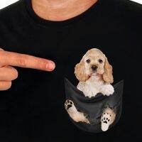 CLOOCL Cotton T-Shirt Fashion Summer Cocker Spaniel Printed T-Shirts Men Casual T-Shirt Hip Hop Funny Cotton Tees XS-4XL-5XL-6XL