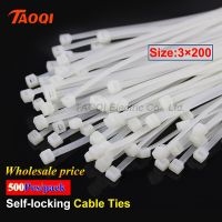 500Pcs/pack 3*200mm Nylon Cable Ties 1.9mm width Self-locking Plastic Nylon Fasten Wire Zip Tie wholesale price Cable Management