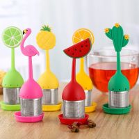 Silicone Handle Tea Infuser Stainless Steel Tea Ball Filter Teapot Cha Coffee Strainer Creative Lemon Orange Shape Spice Sieve Pots Pans