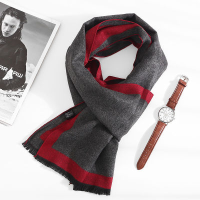 180*30cm quality Silk Popular Autumn and Winter Man Business affairs Pure color Scarf man High-grade Cashmere Keep warm Collar