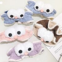 【ของเล่นตุ๊กตา】 Women Girls Cute Coral Fleece Funny Big Eyes Plush Warm Elastic Headband Winter Wash Bath Hair Hold Hairbands Hair Accessories ！