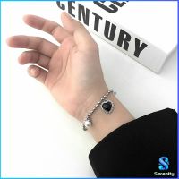 Serenity สร้อยข้อมือลูกปัดเงินรูปหัวใจ สร้อยข้อมือเงิน สร้อยข้อมือคู่ heart brace