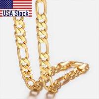 《 DTOU Fashion 》6MM Punk Men 39; S สร้อยคอ Gold สี Figaro Link Chain สำหรับผู้ชายผู้หญิงเครื่องประดับขายส่ง Dropshipping 18-32 Quot; GN18