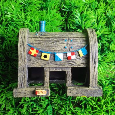 Resin Treasure Chest House Aquarium Decoration Fish Tank Ornament Shrimp Fish Cave Hiding House Fish Tank Decor