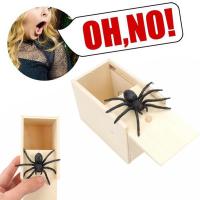 Funny Creative Wooden Spider Prank Box Spider Hidden Case In Toy N4E7