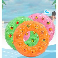 Childrens Swimming Ring Inflatable Fluorescent Double-layer Crystal Swimming Ring Thickened Double Airbag Baby Swimming Ring