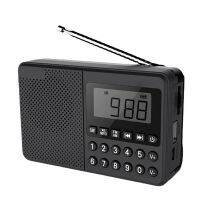 FM/AM/SW MP3 Dual Antenna Full Band Handheld Radio LED Display 2.1 Channel Support USB Stick/TF Card-Black