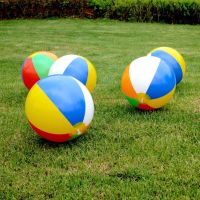 【YF】₪  23cm Inflatable Beach Balloons Rainbow-Color Balls Outdoor