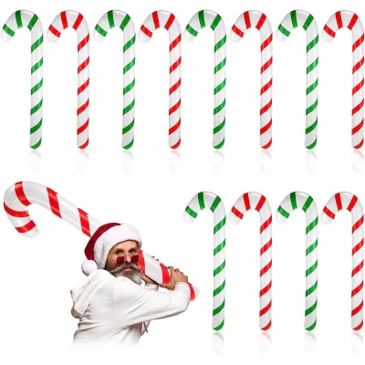 Unique Christmas Pendant Jewelry Santa Claus-themed Party Accessories Colorful Christmas Pendant Jewelry Santa Claus Inflatable Cane Red And White Candy Cane Decoration
