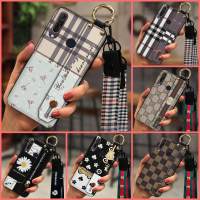 Dirt-resistant Phone Holder Phone Case For Wiko View3 cute Plaid texture armor case New Wrist Strap Simple waterproof