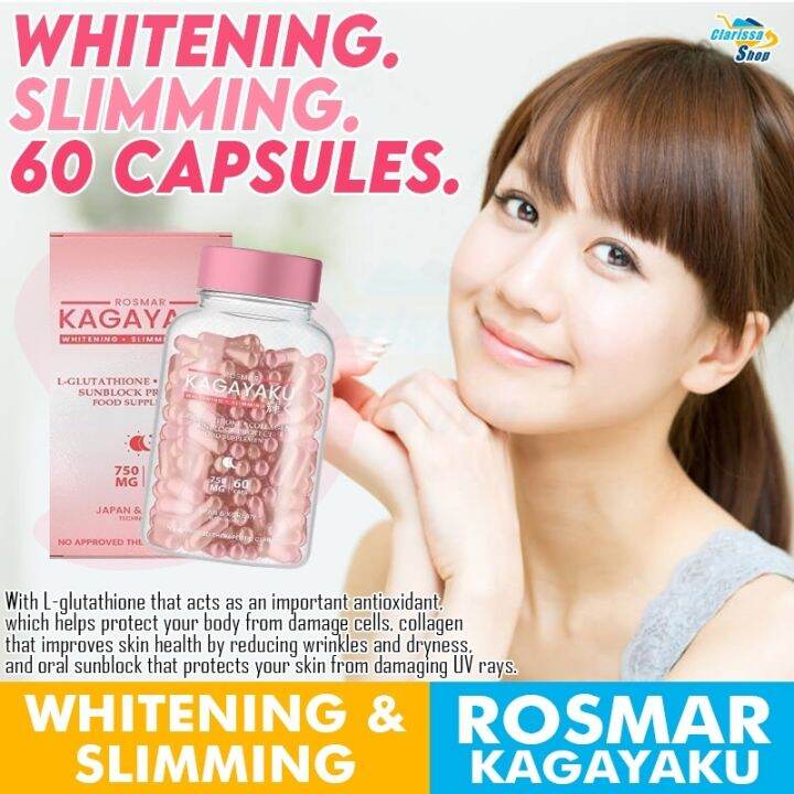 Effective Slimming And Whitening Capsule COD Rosmar Kagayaku Slimming and Whitening Capsule 60 Capsules Fat