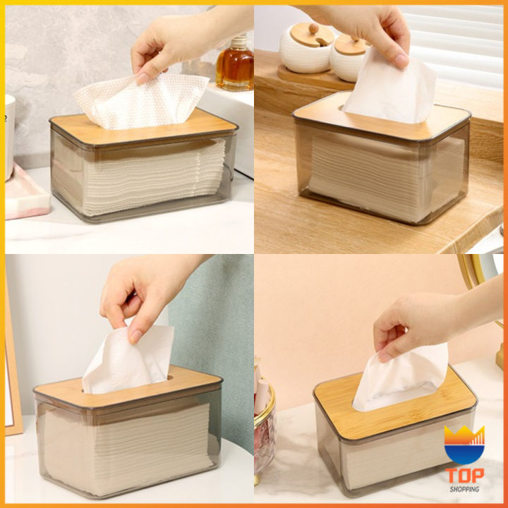 top-กล่องใส่ทิชชู่แบบใส-เก็บทิชชู่-กล่องกระดาษทิชชู่แบบถอดได้-tissue-box