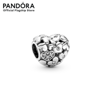 Pandora Heart sterling silver charm with clear cubic zirconia เครื่องประดับ   ชาร์ม ชาร์มสีเงิน สีเงิน ชาร์มเงิน เงิน ชาร์มสร้อยข้อมือ ชาร์มแพนดอร่า แพนดอร่า