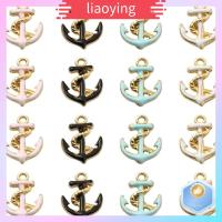 LIAOYING 40pcs โลหะผสมอัลลอยด์ เครื่องประดับรูปสมอเคลือบ 1217มม. เครื่องรางสมอห้อย ประณีตในสีที่แตกต่างกัน เครื่องรางสมอขนาดเล็ก สาวๆ