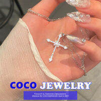 COCOJEWELRY เพชรเต็มดาวข้ามสร้อยคอลมเย็นหวานเย็นเพทายแฟลชเพชรจี้