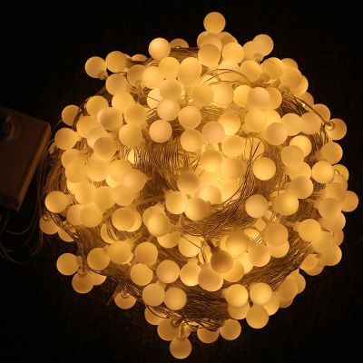 220V 10/20/30/50M LED Ball Garland Lights Waterproof Outdoor Lamp Christmas Holiday Wedding Party Fairy String Lights Decoration